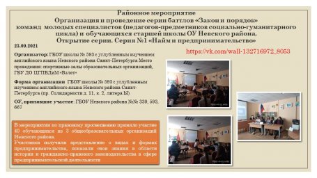 Правовой КВН между командами ОУ Невского района