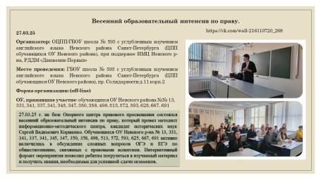 27.03.25 г. Весенний образовательный интенсив по праву.